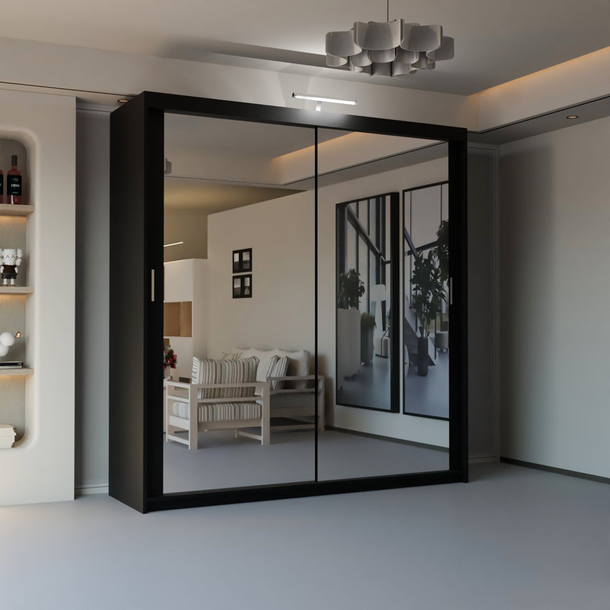 Full Mirror Sliding Doors Wardrobe