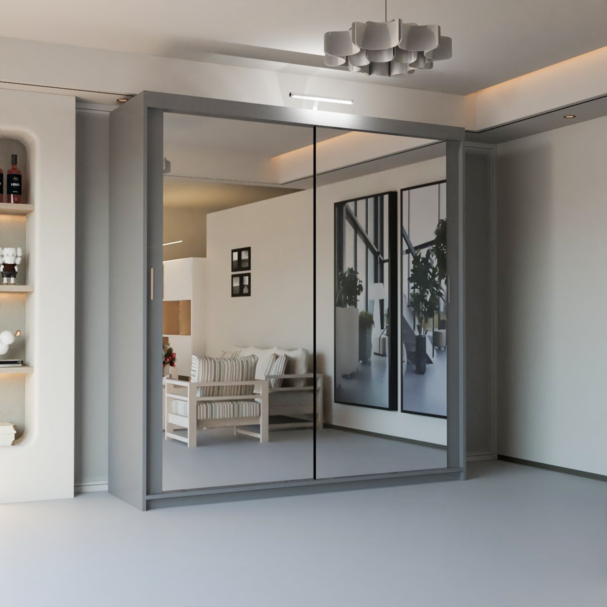 Full Mirror Sliding Doors Wardrobe