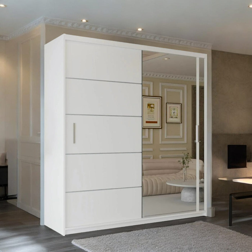 Half Mirror Sliding Door Wardrobe