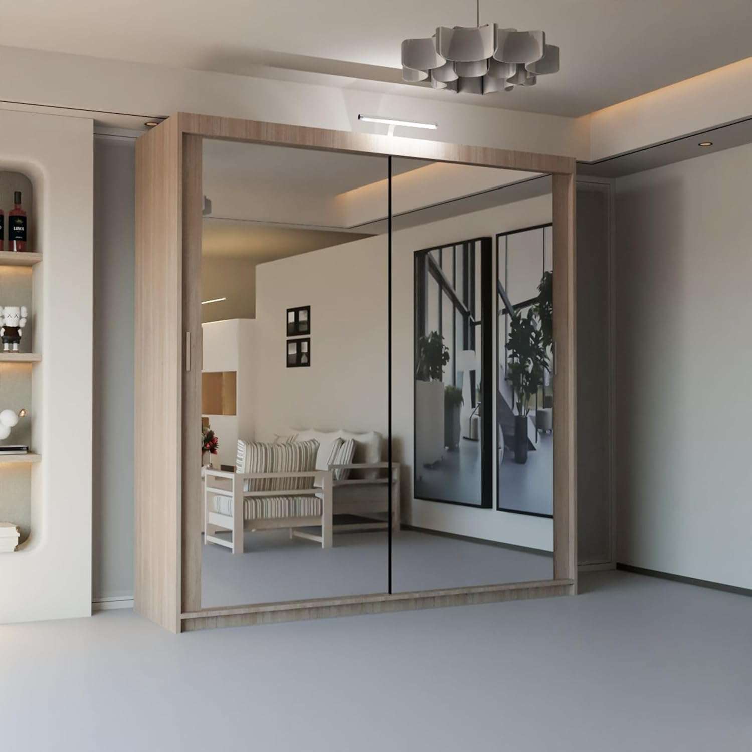 Full Mirror Sliding Doors Wardrobe