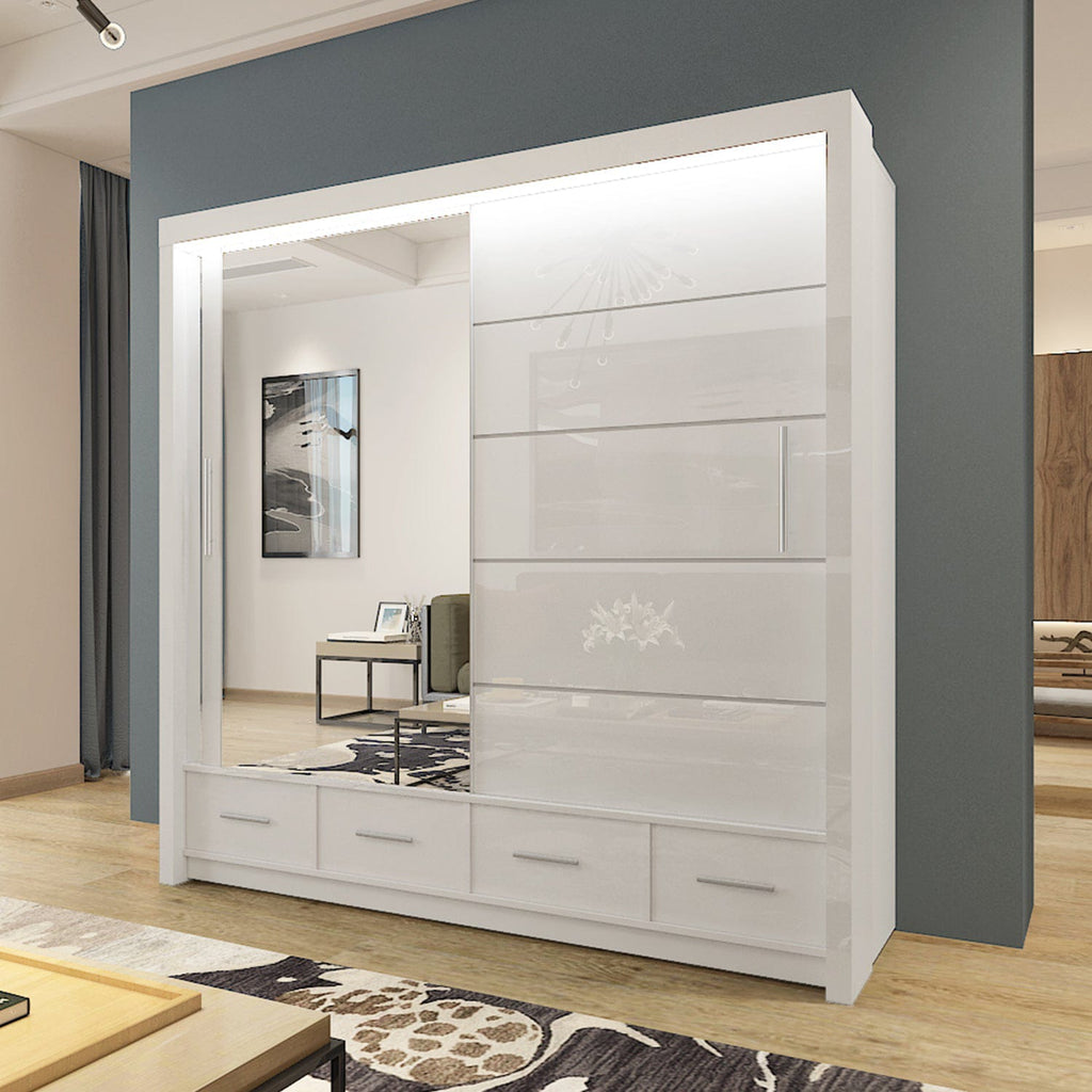 High Gloss Sliding Door Wardrobe