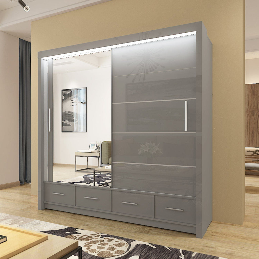 High Gloss Sliding Door Wardrobe