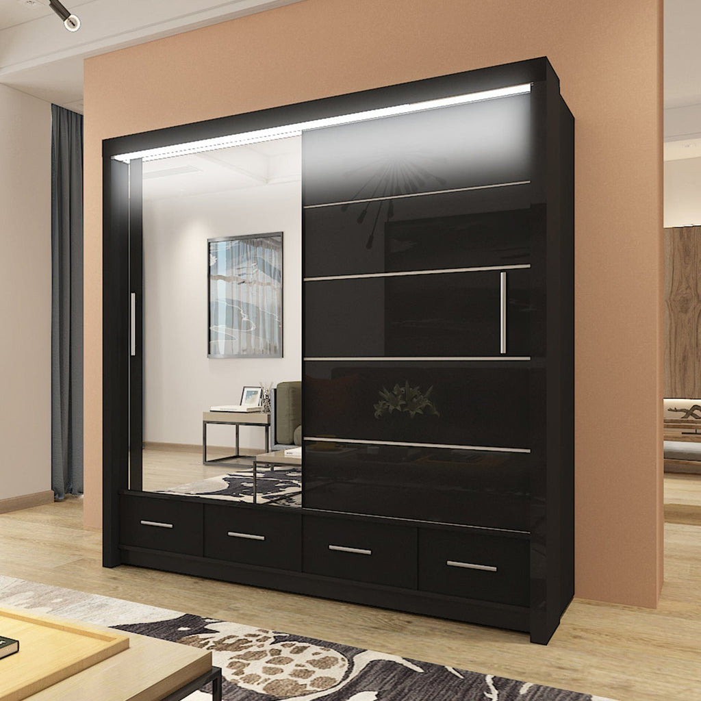 High Gloss Sliding Door Wardrobe