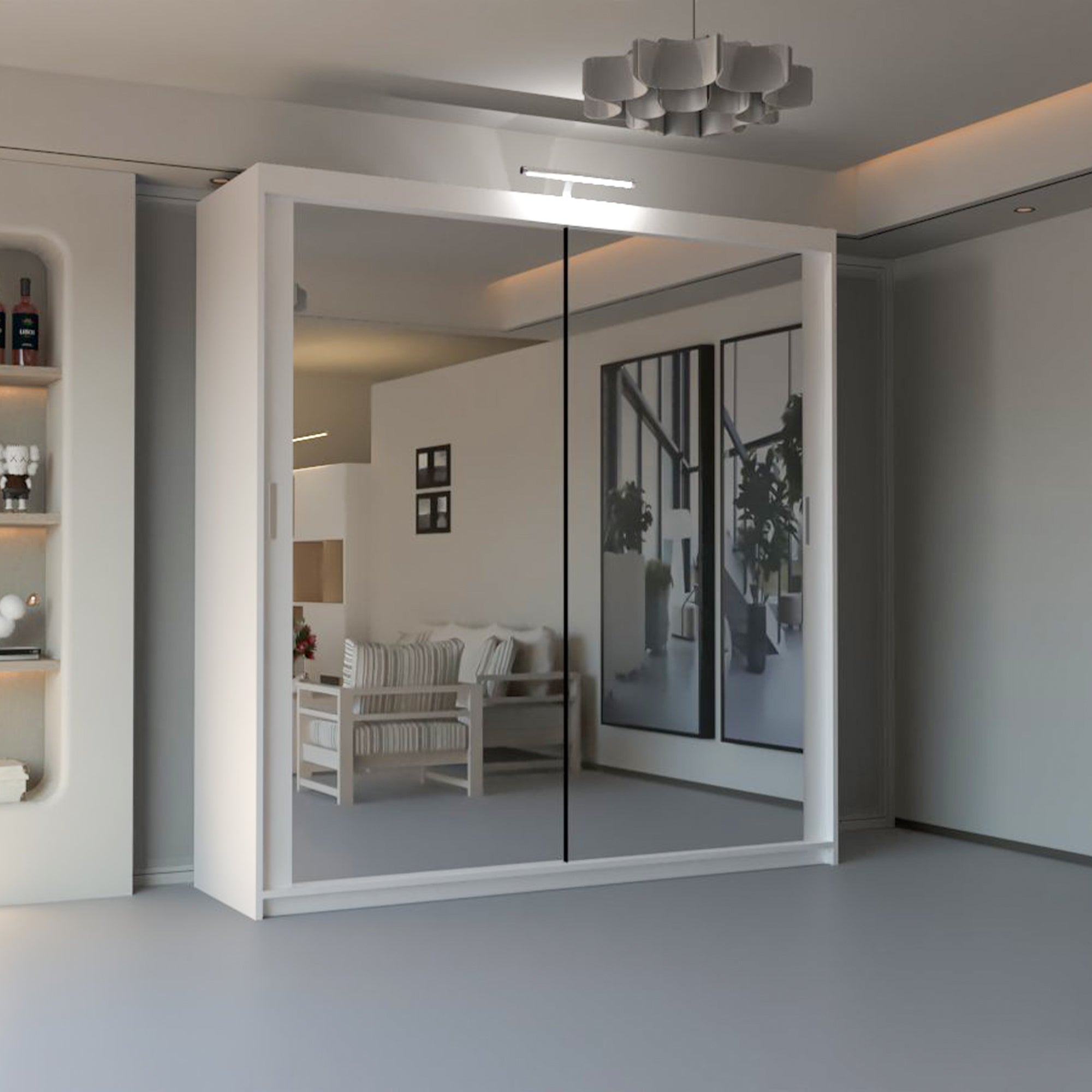Full Mirror Sliding Doors Wardrobe